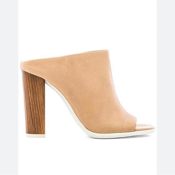 *NWOB* Vince. Women’s 10 Allison Leather Peep Toe Mule Heel in Nude - Picture 2 of 14